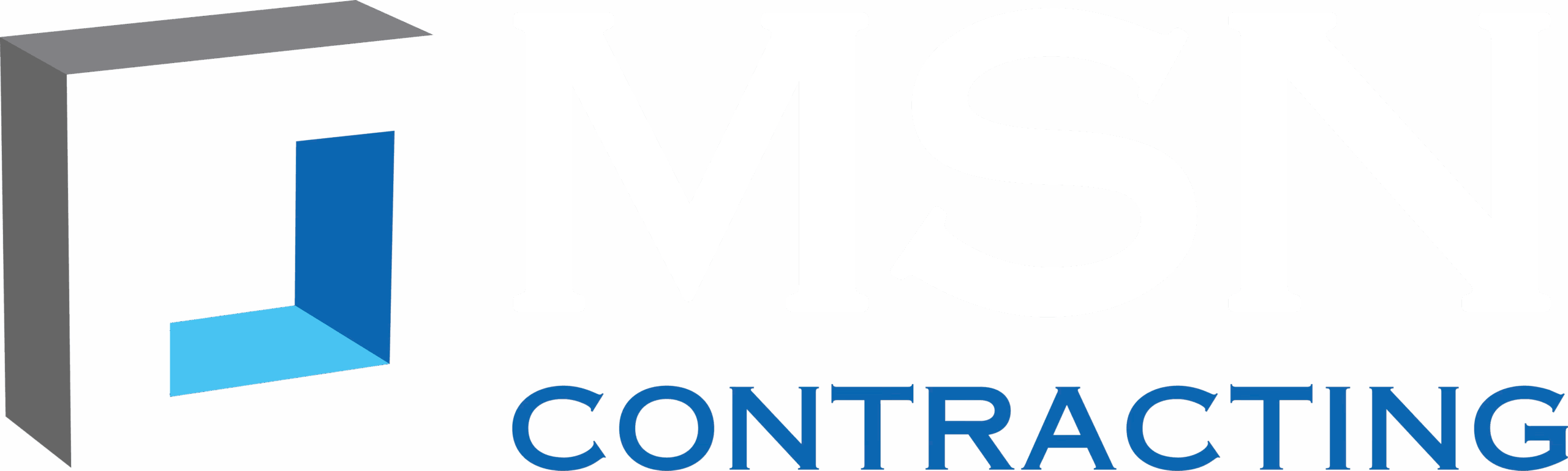 MSN Consulting / Contracting A geometric blue and gray 3D logo appears to the left of the text "MSN CONTRACTING" on a white background. Timmins, Ontario